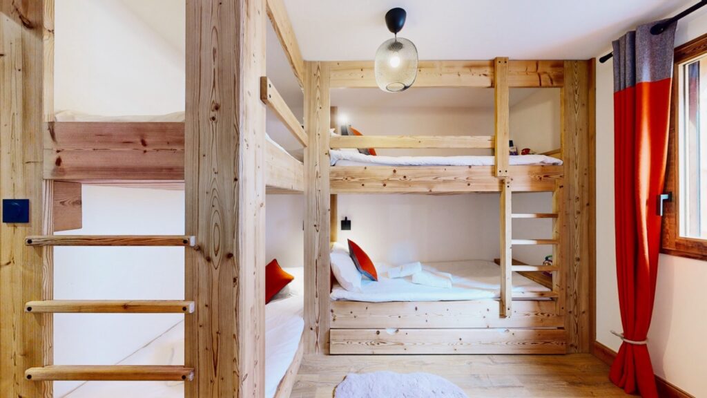 Chambre enfants avec lits superposés, appartement Everest